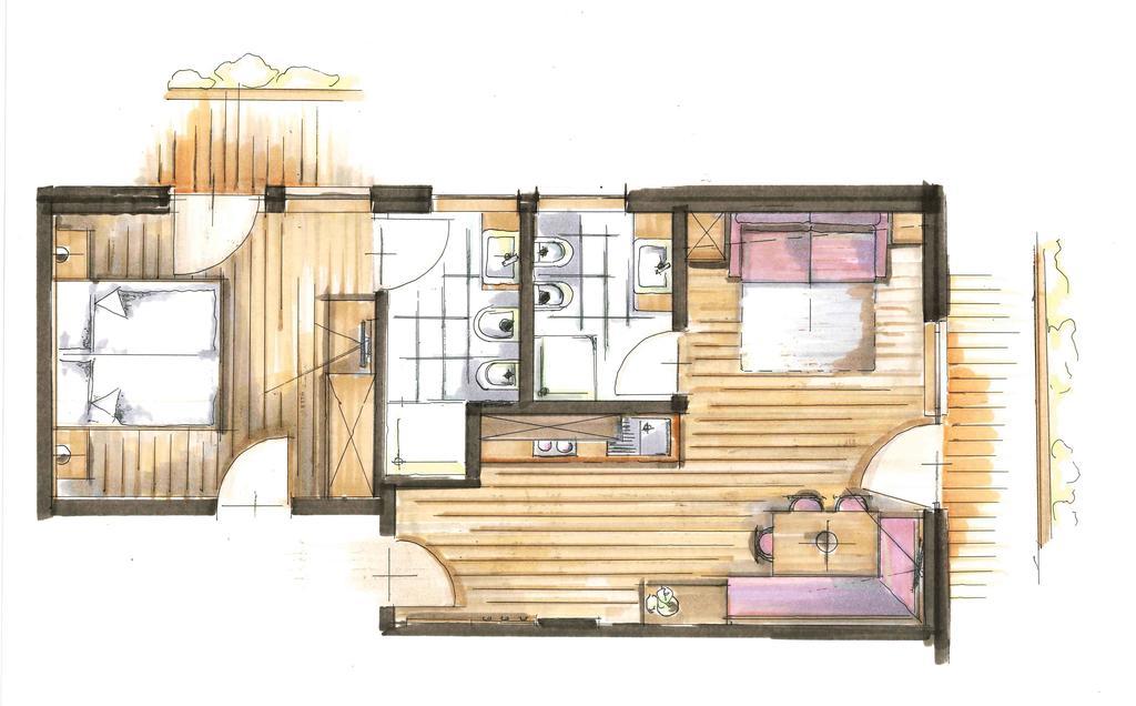 Garni Appartement Alpenresidence Cadipietra Chambre photo